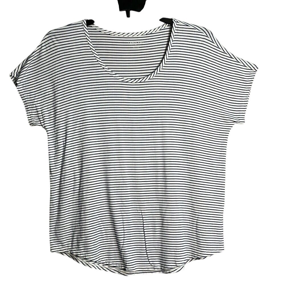 Lands End Short Sleeve Tshirt Striped Womens Size Medium‎ Blue White